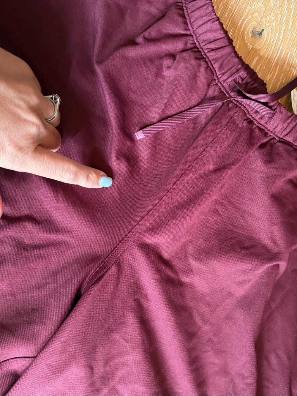 Lululemon Baggy Low Rise Track Shorts burgundy w/red & white side stripes NWT - Picture 9 of 12